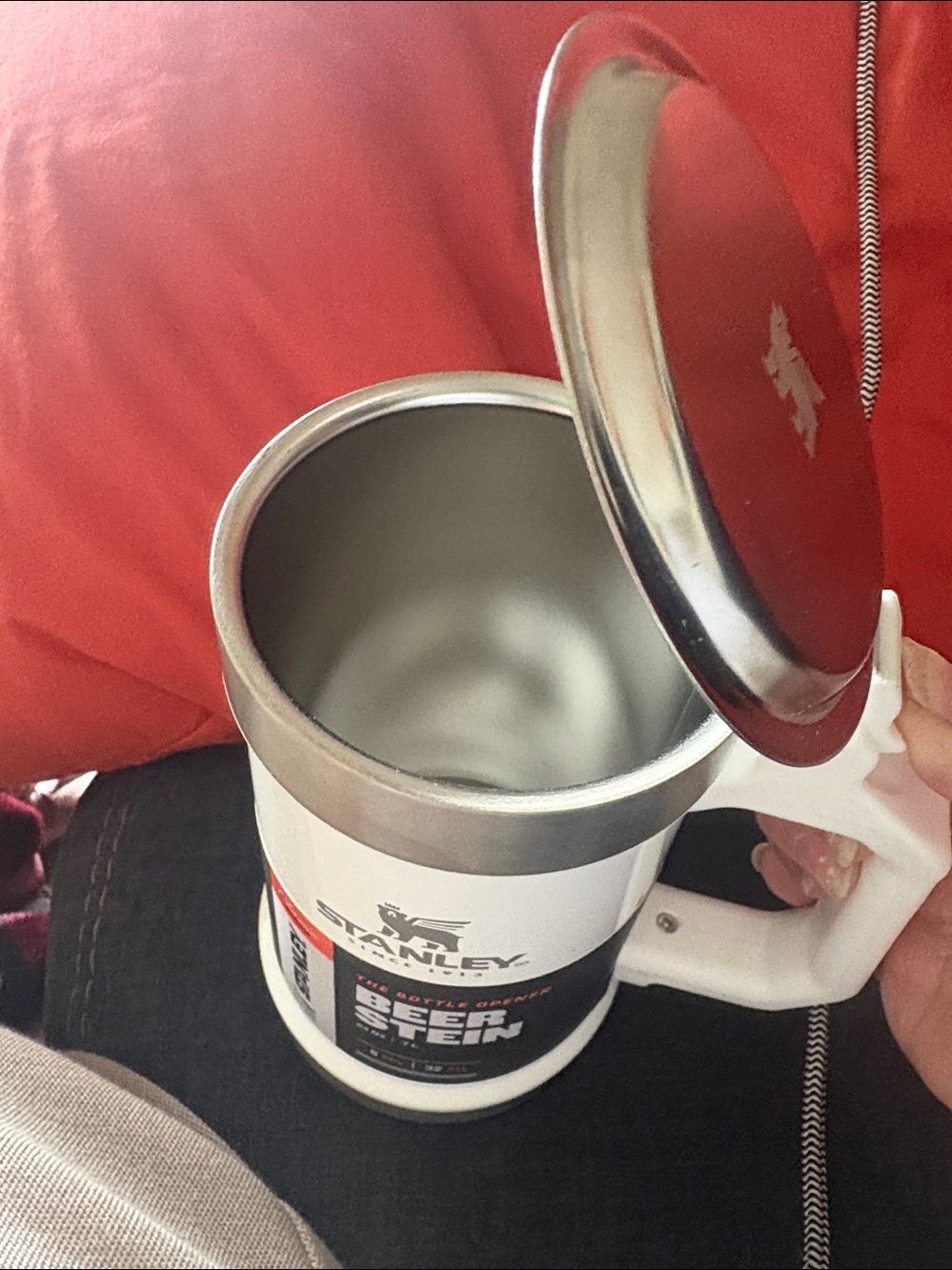 Stanley White and Stainless Steel Beer Stein - 24 oz - Picture 7 of 7